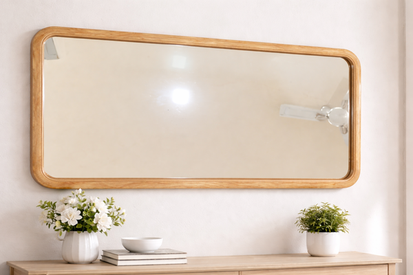 Modern Rectangular Wooden Wall Mirror